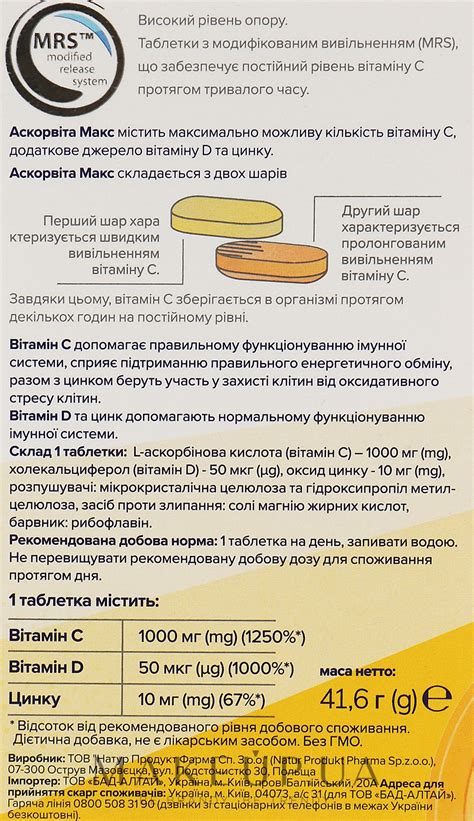 Аскорвита Макс таблетки № 30 - Natur Produkt Pharma: купить по лучшей ...
