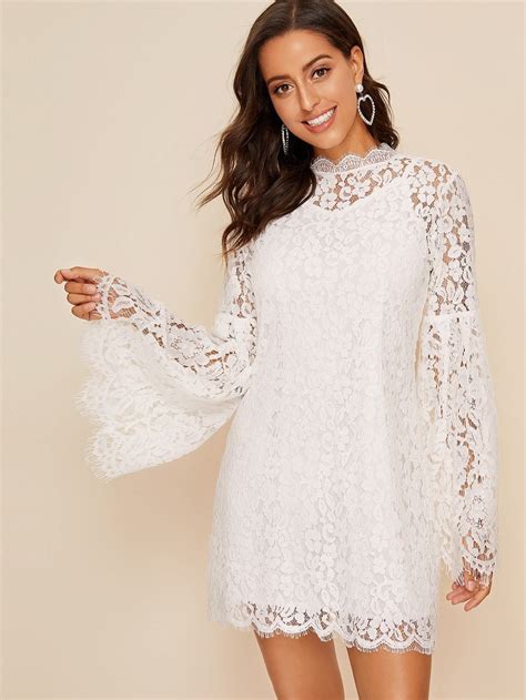 Flounce Sleeve Sheath Lace Dress Lace Dress Dresses Lace