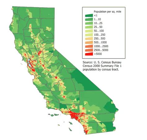 California Population Map - Mapsof.Net