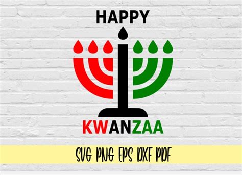 Happy Kwanzaa 7 Prong Candle Clip Art Svg Png Eps Dxf Pdf Kwanzaa Svg