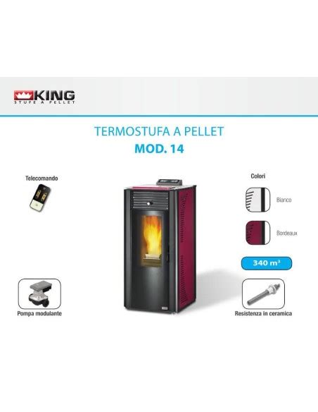 Termostufa Stufa A Pellet King Idro Bordeaux Kw Peso Kg Se