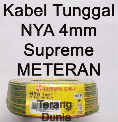 Jual Kabel Supreme NYA 4mm Kabel Tunggal 4mm Kabel Gronding 4mm Kabel