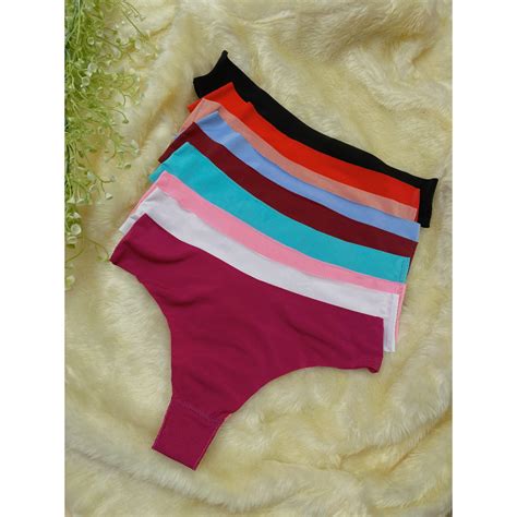 Melô Kit Lingerie Calcinhas Sem Costura Fio Dental que Não Marcam Shopee Brasil