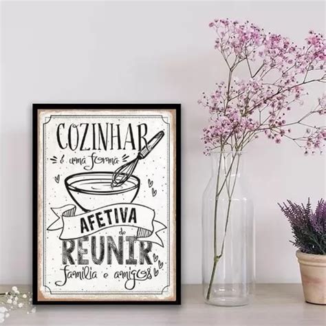 Quadro Decorativo Cozinha Afetiva X Cm Preta Parcelamento Sem Juros