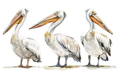 Premium Photo A Drawing Of A Pelican With A Yellow Beak