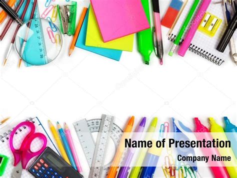 School supplies PowerPoint Template - School supplies PowerPoint Background