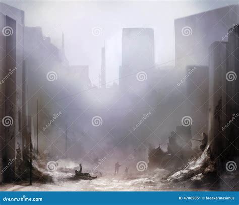 World War 2 Battlefield Art Background. Stock Illustration ...