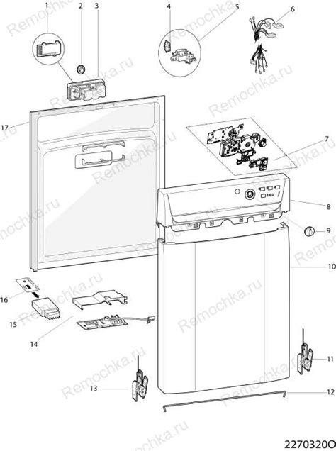 A visual breakdown of Hotpoint dishwasher components