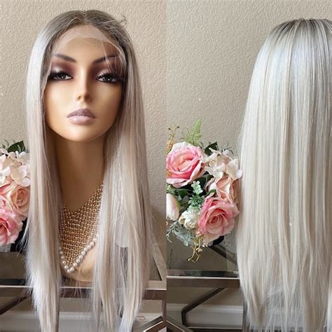 Brown Root Blonde Ombre Straight Lace Front Wig Sexy And Etsy