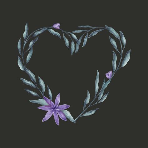 Heart Shaped Floral Wreath Vector Premium Vector Rawpixel