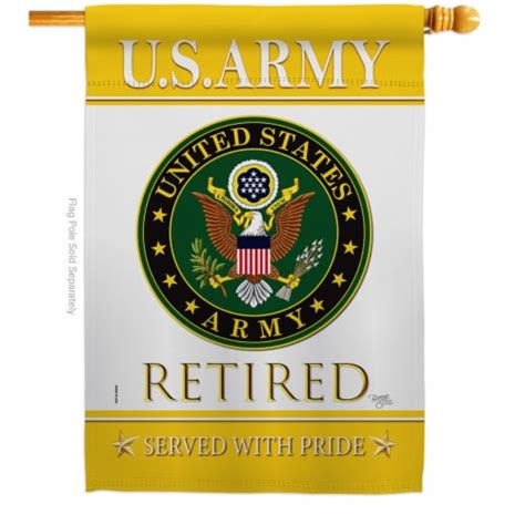 Breeze Decor H108477 Bo Us Army Retired House Flag Armed Forces 28 X 40