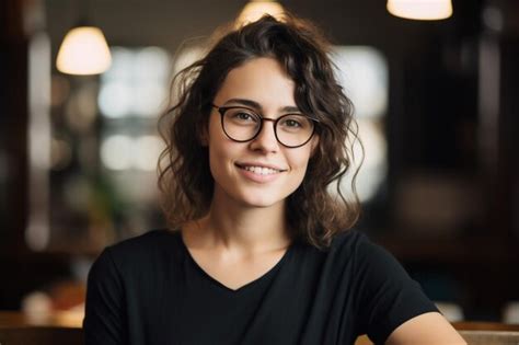 Premium Ai Image A Woman Wearing Glasses Is Smiling And Wearing A