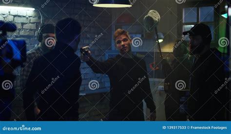 Young Male Actors Doing a Fight Scene Stock Image - Image of ...