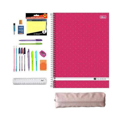 Material Escolar Feminino Kit Faculdade Gizpel Material Escolar