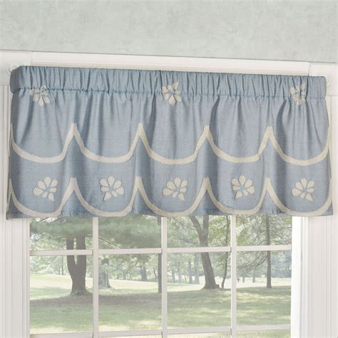 Primrose Sterling Blue Floral Tailored Window Valance