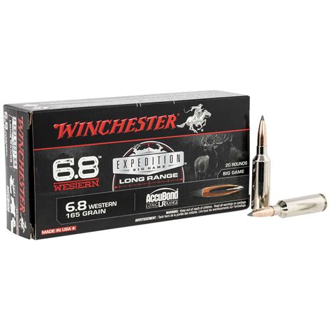 S68wlr Winchester Ammo S68wlr Expedition Big Game 6 8 Western 165 Gr Nosler Accubond Long