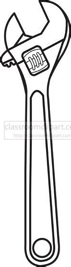 Tool Clipart Wrench Black Outline Clipart