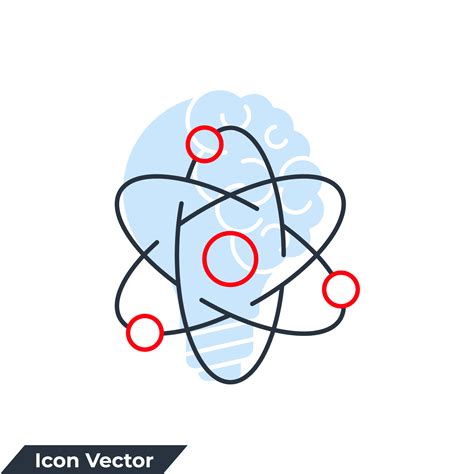 physics icon logo vector illustration. Molecular atom neutron
