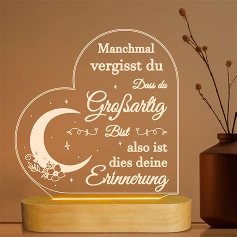 Giftasy Geschenk Zum Geburtstag Frauen Led Acryl Nachtlicht Lampe