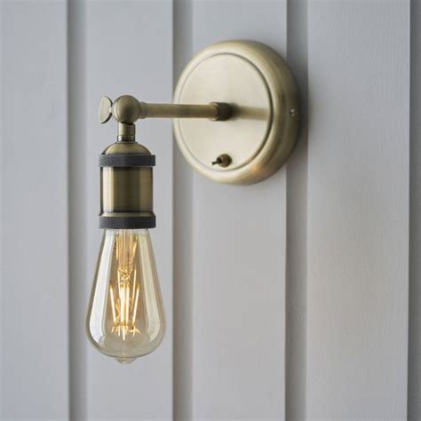 Endon Lighting Hal Single Antique Brass Wall Light