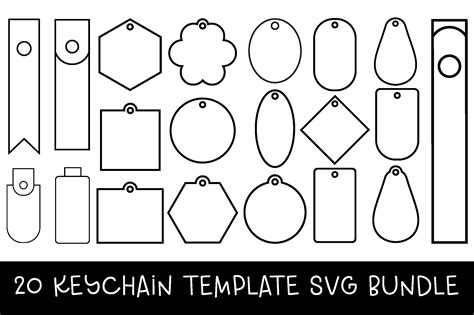 Keychain Template Svg Bundle Cut File Graphic By BDB Graphics