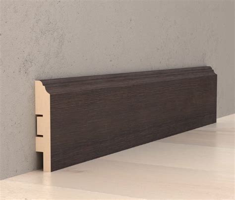 Плинтус 80x16x2400 мм, дуб Темный, иск. шпон, МДФ, №7/8