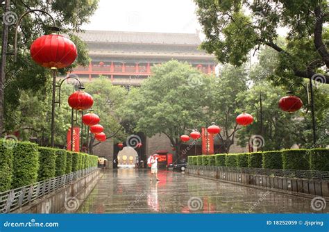 Rain In Xian China Editorial Stock Image Image Of Trees 18252059