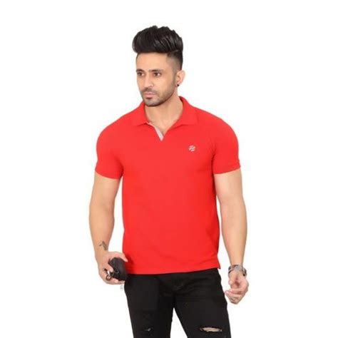 Half Sleeve Mens Red Polo Cotton T Shirt Size M Xxl At ₹ 200 Piece In