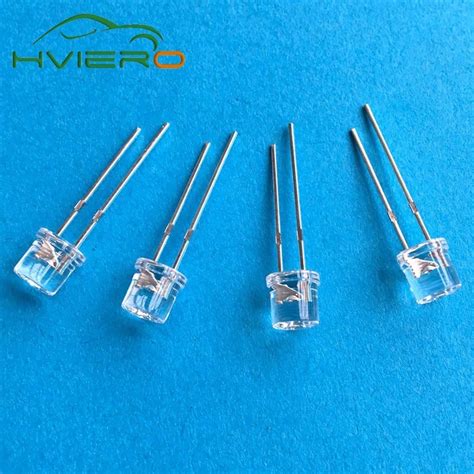 Pcs Mm Flat Top Warm White Wide Angle Light Lamp Diode V