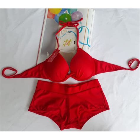 Jual BK 3323 R WARNA MERAH BIKINI PANTAI PUSH UP FOAM ADA KAWAT