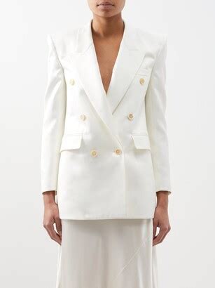 Saint Laurent Double Breasted Silk Satin Blazer Suit Jacket Shopstyle