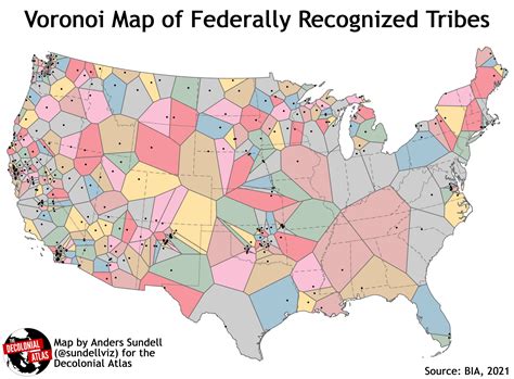 Voronoi Map of Federally Recognized Tribes – The Decolonial Atlas