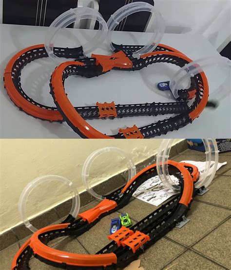 Pista Hot Wheels Wave Racers Triple Skyloop em promoção no Mamãe Pechincha