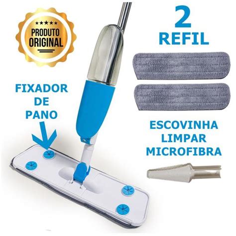 Mop Spray Girat Rio Limpeza Flash M Gico Rodo Refil Esfreg O K