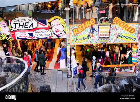 Vintage Retro Clothing Shops at The Stables Market, Camden Town Stock ...