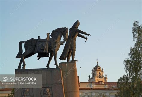 Monument To Grand Duke Gediminas Cathedral Square Vilnius Lithuania