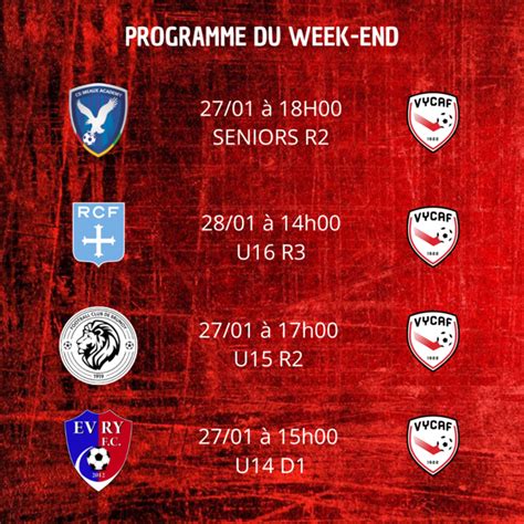 Programme Du Week End Val Yerres Crosne Association Football