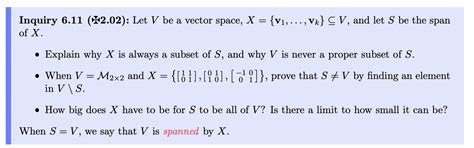 Solved Inquiry 6 11 婜2 02 Let V be a vector space Chegg