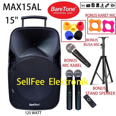 Jual Speaker Aktif Portable Baretone 15 Inch Bluetooth Max15al Max 15al