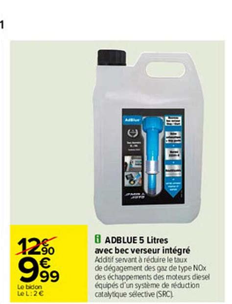 Promo Adblue 5 Litres Avec Bec Verseur Intégré chez Carrefour