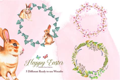 Watercolor Easter Set By Tanatadesign Thehungryjpeg