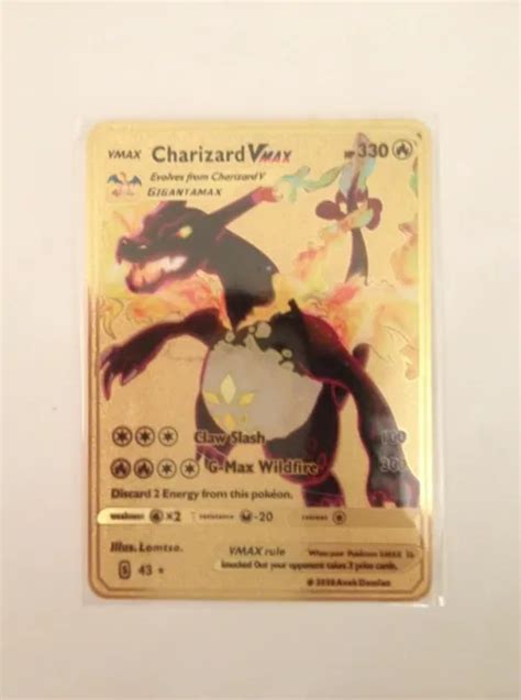 Pokemon Metal Firecracker Card Charizard V Vmax Holo Ex Gx Shiny Ed