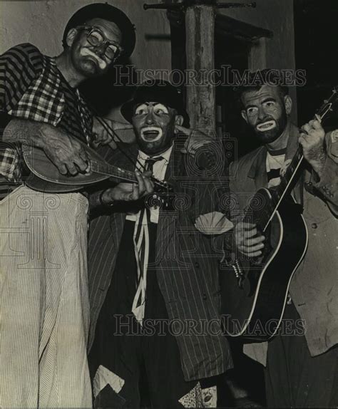 1965 Three Men Dressed As Clown Hobos Playing Music Iantier Frenzy