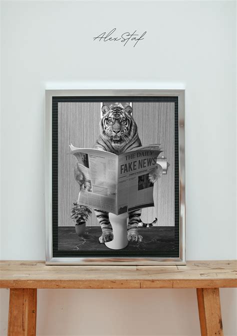 Tiger in Bathroom Printable Bathroom Tiger Funny Bathroom - Etsy