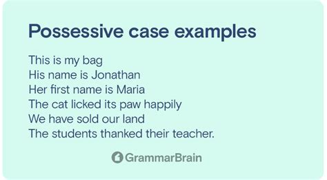 Understanding Possessive Case (Nouns and Pronouns with Examples) | GrammarBrain