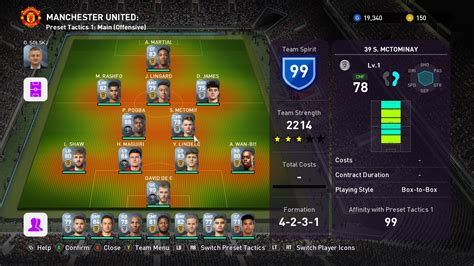 EFootball PES 2020 MyClub MANCHESTER UNITED Squad Screenshots SteamDB