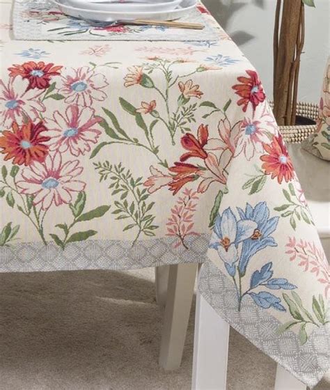 Tafelloper Luxe Gobelinstof Daisy Flower Madeliefje Loper 100 X