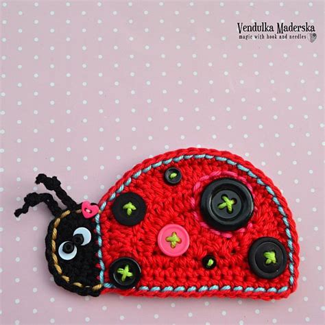 Crochet Ladybug Applique Pattern Diy Etsy