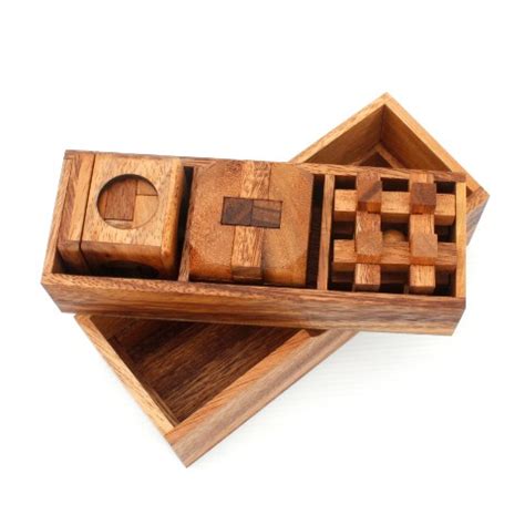 Puzzlespiele W Rfel In Einer Holzbox Holz Puzzle Knobel Iq Spiel