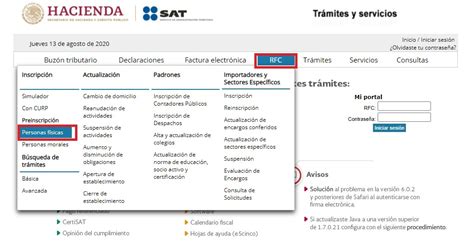 Proceso De Inscripción En El Rfc Para Personas Físicas